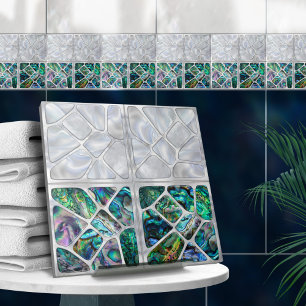 Abalone Snäcka and Pearl - Cells Collage N10 Kakelplatta