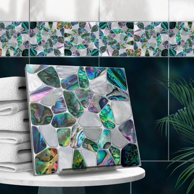 Abalone Snäcka and Pearl - Cells Collage N16 Kakelplatta (Skapare uppladdad)
