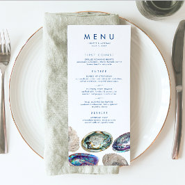 Abalone Snäcka Colorful Watercolor Beach Wedding Meny