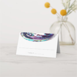 Abalone Snäcka Lila Watercolor Beach Wedding Placeringskort