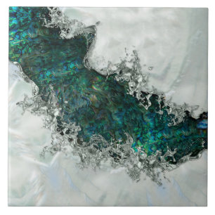 Abalone Snäcka Pearl och Silver 1 Kakelplatta