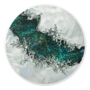 Abalone Snäcka Pearl och Silver 1 Knopp