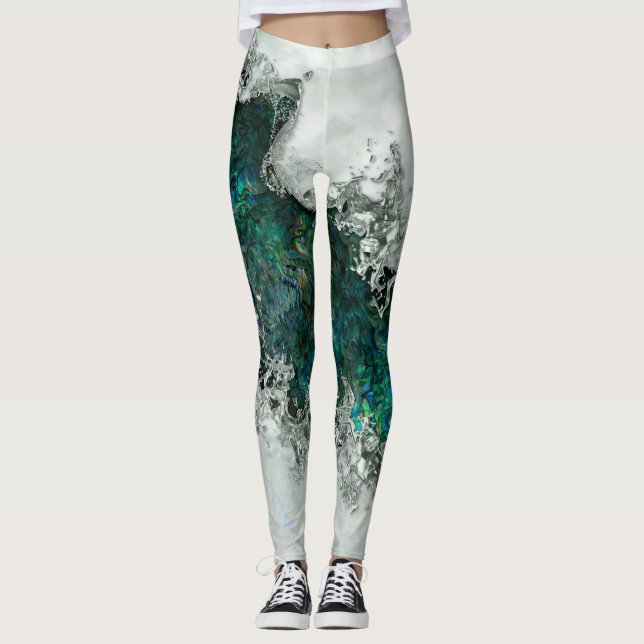 Abalone Snäcka Pearl och Silver 1 Leggings (Framsida)