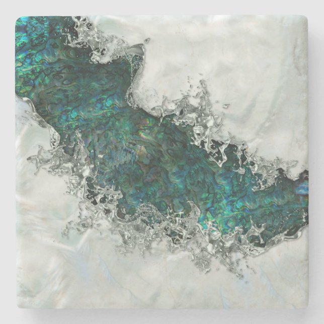 Abalone Snäcka Pearl och Silver 1 Stenunderlägg (Framsidan)