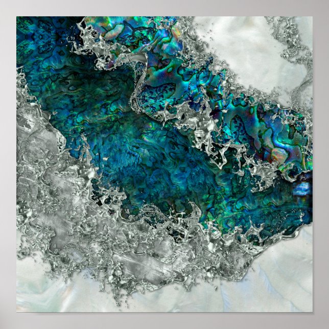 Abalone Snäcka Pearl och Silver 2 Poster (Framsidan)