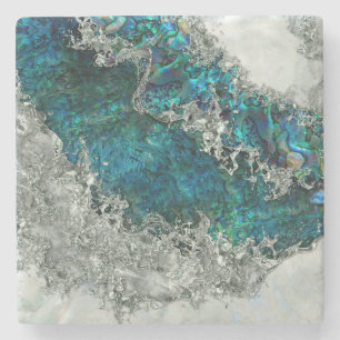 Abalone Snäcka Pearl och Silver 2 Stenunderlägg