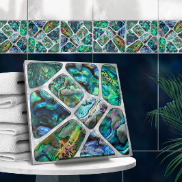 Abalone Snäcka Struktur - Cells Collage N13 Kakelplatta