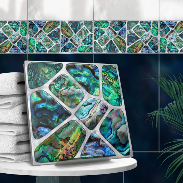 Abalone Snäcka Struktur - Cells Collage N13 Kakelplatta (Skapare uppladdad)