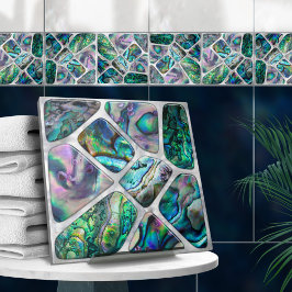Abalone Snäcka Struktur - Cells Collage N14 Kakelplatta