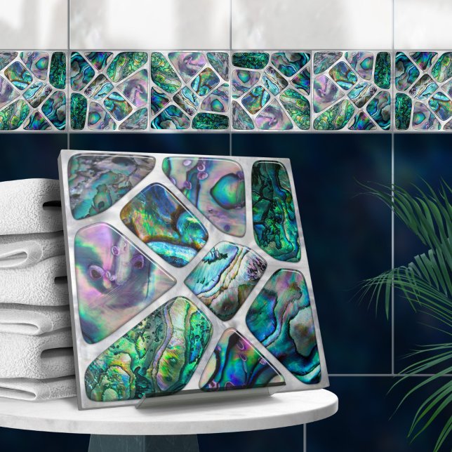 Abalone Snäcka Struktur - Cells Collage N14 Kakelplatta (Skapare uppladdad)