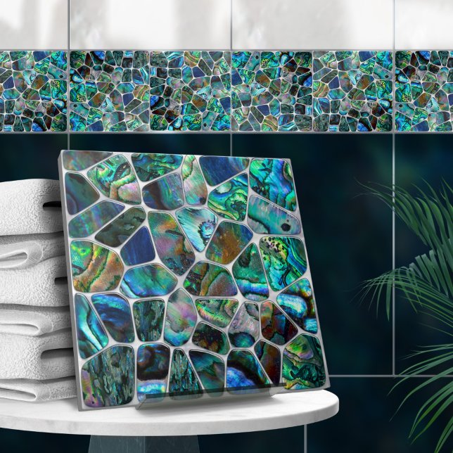 Abalone Snäcka Struktur - Cells Collage N15 Kakelplatta (Skapare uppladdad)