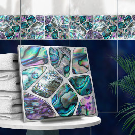 Abalone Snäcka Struktur - Cells Collage N3 Kakelplatta