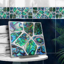 Abalone Snäcka Struktur - Cells Collage N4 Kakelplatta