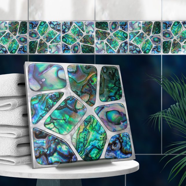 Abalone Snäcka Struktur - Cells Collage N4 Kakelplatta (Skapare uppladdad)