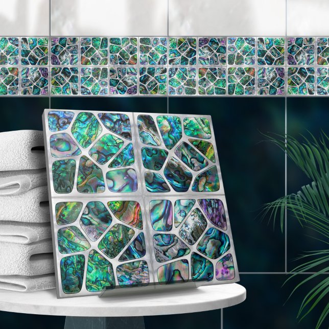 Abalone Snäcka Struktur - Cells Collage N6 Kakelplatta (Skapare uppladdad)