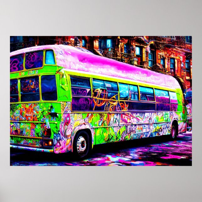 Abandoned Buss Street Art Poster (Framsidan)