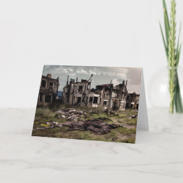 Abandoned Byggnad Post Apocalypse Kort