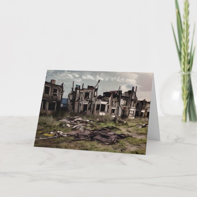 Abandoned Byggnad Post Apocalypse Kort (Framsida)