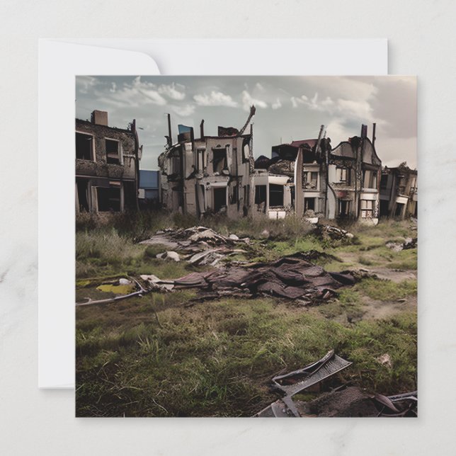 Abandoned Byggnad Post Apocalypse Kort (Framsida)