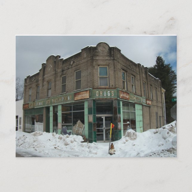 Abandoned Drug Store Photography Postcard Vykort (Framsida)