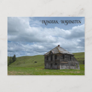 Abandoned farmhouse Okanogan County Washington Vykort