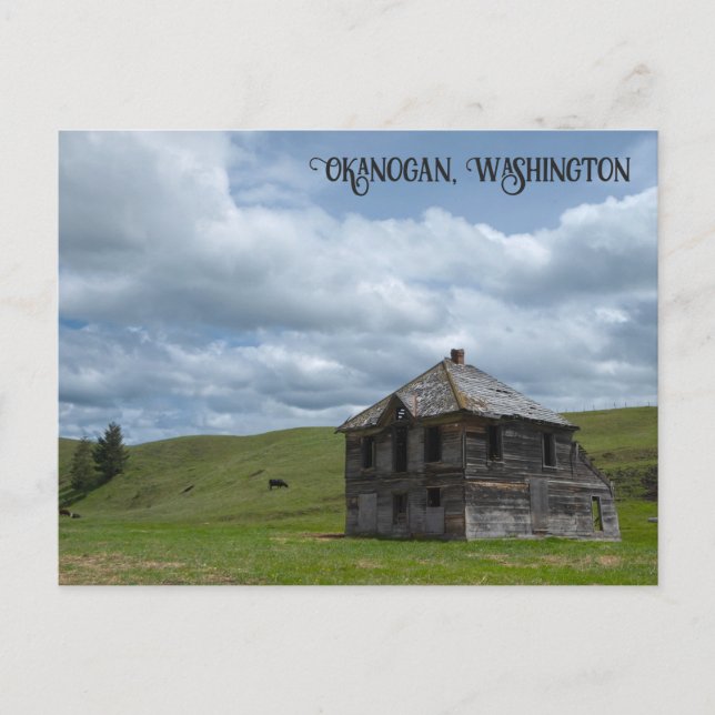 Abandoned farmhouse Okanogan County Washington Vykort (Framsida)