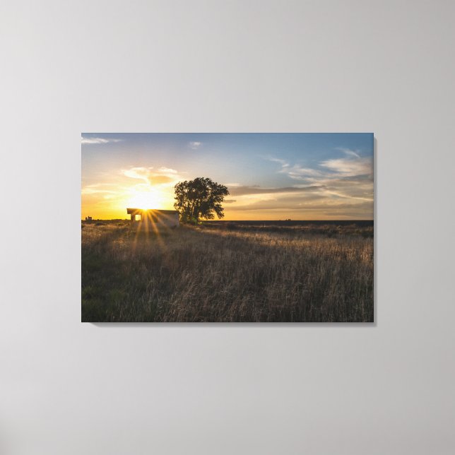 Abandoned Shed Colorado Sunset Canvas (Framsida)