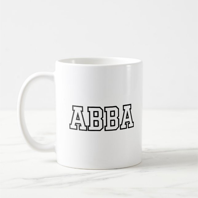 Abba Name Typography Design Kaffemugg (Vänster)