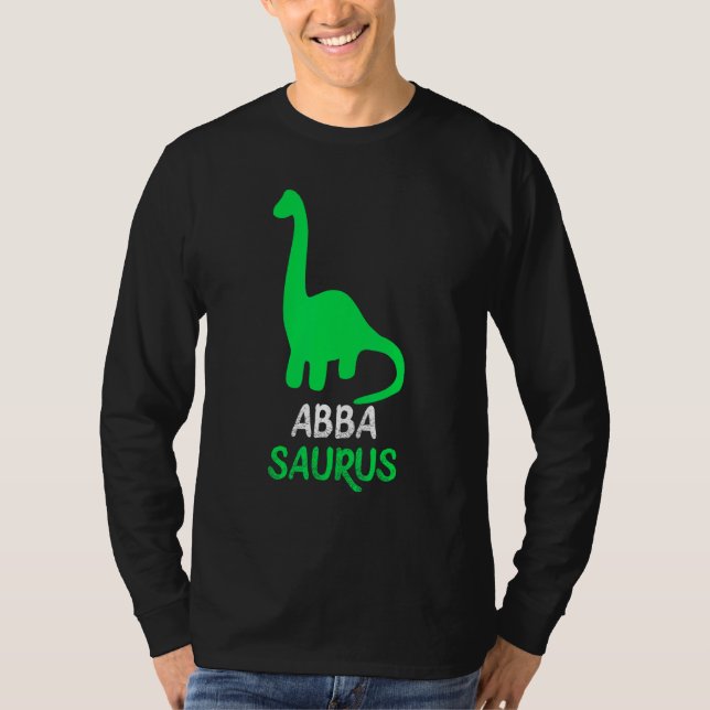 Abba-Saurus Funny Dino Dinosaur AbbaSaurus T Shirt (Framsida)