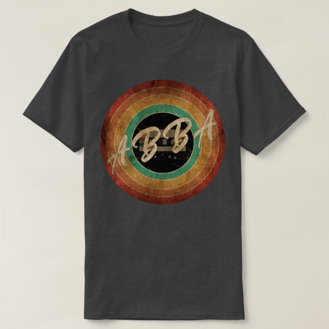 ABBA Vintage Circle Art T Shirt (Design framsida)