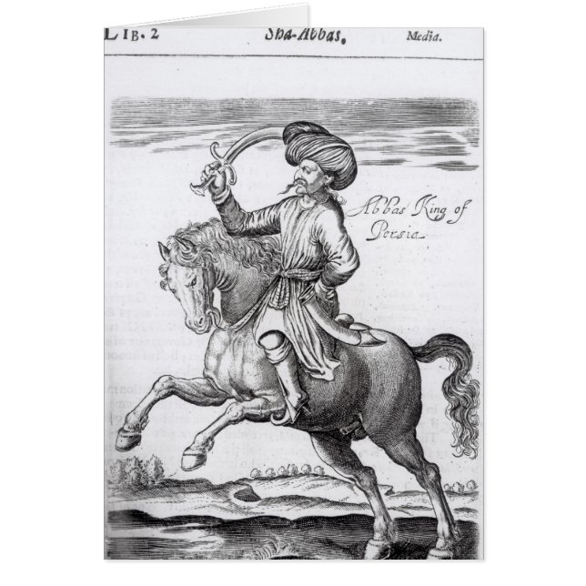Abbas kung av Persien Hälsningskort (Framsidan)
