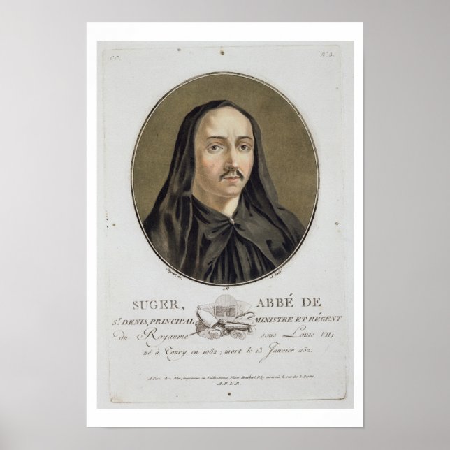 Abbe de Suger (1082-1151) från "Porträtt des gran Poster (Framsidan)