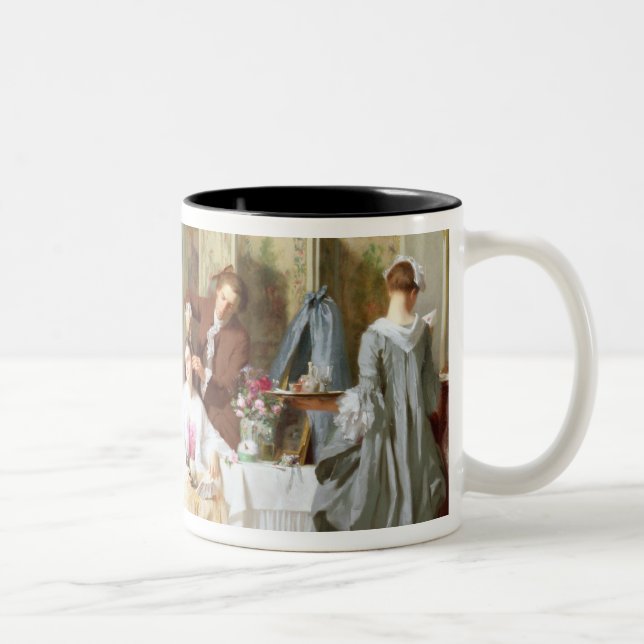 Abbe Prevost läs- "Manon Lescaut", 1856 Två-Tonad Mugg (Höger)