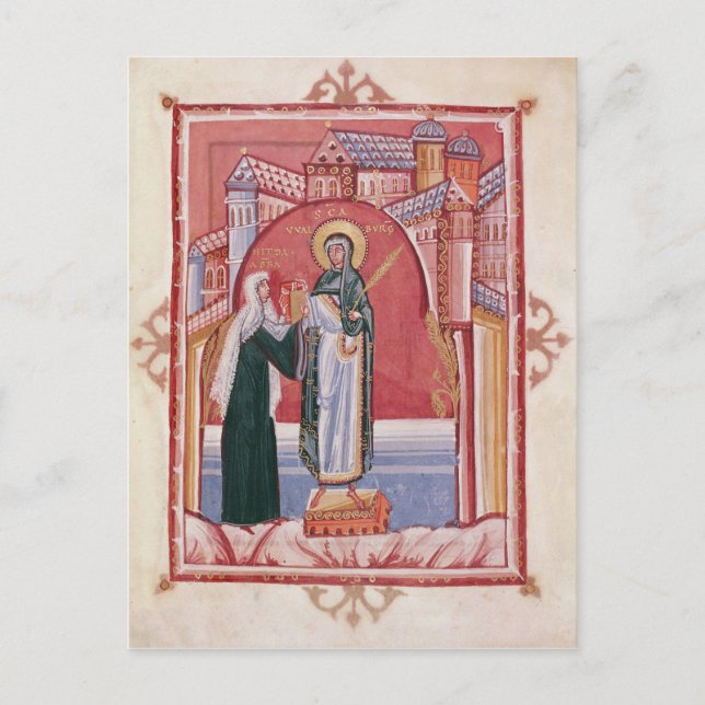 Abbess Hilda erbjuder Vykort (Framsida)
