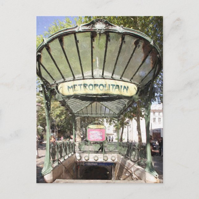 Abbesses Metro, Montmartre, Paris Vykort (Framsida)