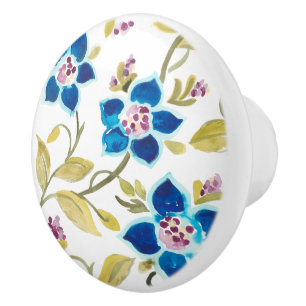 Abbey Blommigt Tiles - Blå blommor Knopp