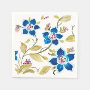 Abbey Blommigt Tiles - Blue Blooms Pappersservett