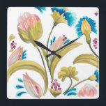 Abbey Blommigt Tiles - Vår blommor Fyrkantig Klocka<br><div class="desc">Abbey Blommigt Tiles I senast i juni Erica Vess. Har en mängd blommor i en vår-liknande färg-palett i en mönster-liknande design.</div>