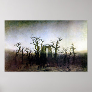 Abbey i en Oakskog av Caspar David Friedrich Poster