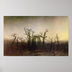 Abbey in a Oak Forest by Caspar David Friedrich Poster