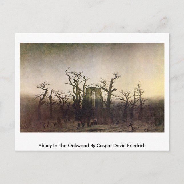 Abbey in Oakwood by Caspar David Friedrich Vykort (Framsida)
