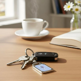 Abbey Keychain Rektangulärt Silverfärgad Nyckelring