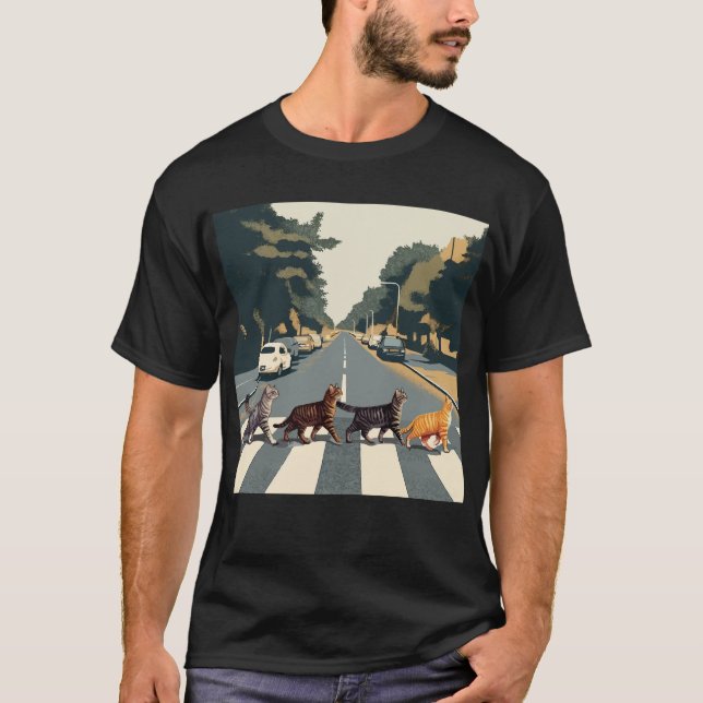 Abbey Road cat T Shirt (Framsida)