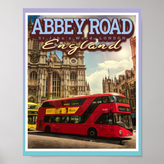 ABBEY ROAD LONDON - ENGLANDS IKONIC-VÄG POSTER (Framsidan)