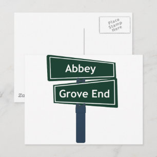 Abbey Road och Grove End Road Street Sign Vykort