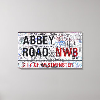 Abbey Road Sign London Covered in Graffiti Canvastryck
