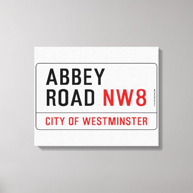 Abbey Road Street Sign Canvastryck (Framsida)