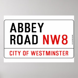 Abbey Road Street Sign Poster