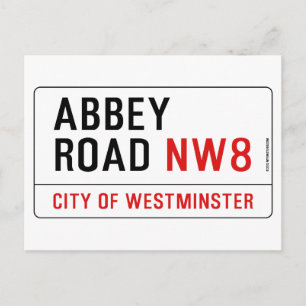 Abbey Road Street Sign Vykort