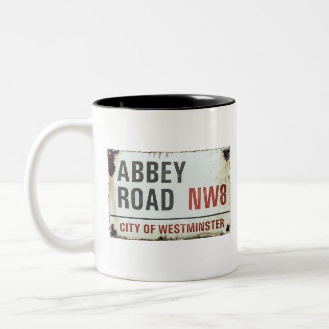 Abbey Road -tecken Två-Tonad Mugg (Vänster)